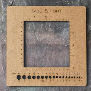 Square Swatch & Needle Gauge Ruler by Twig & Horn